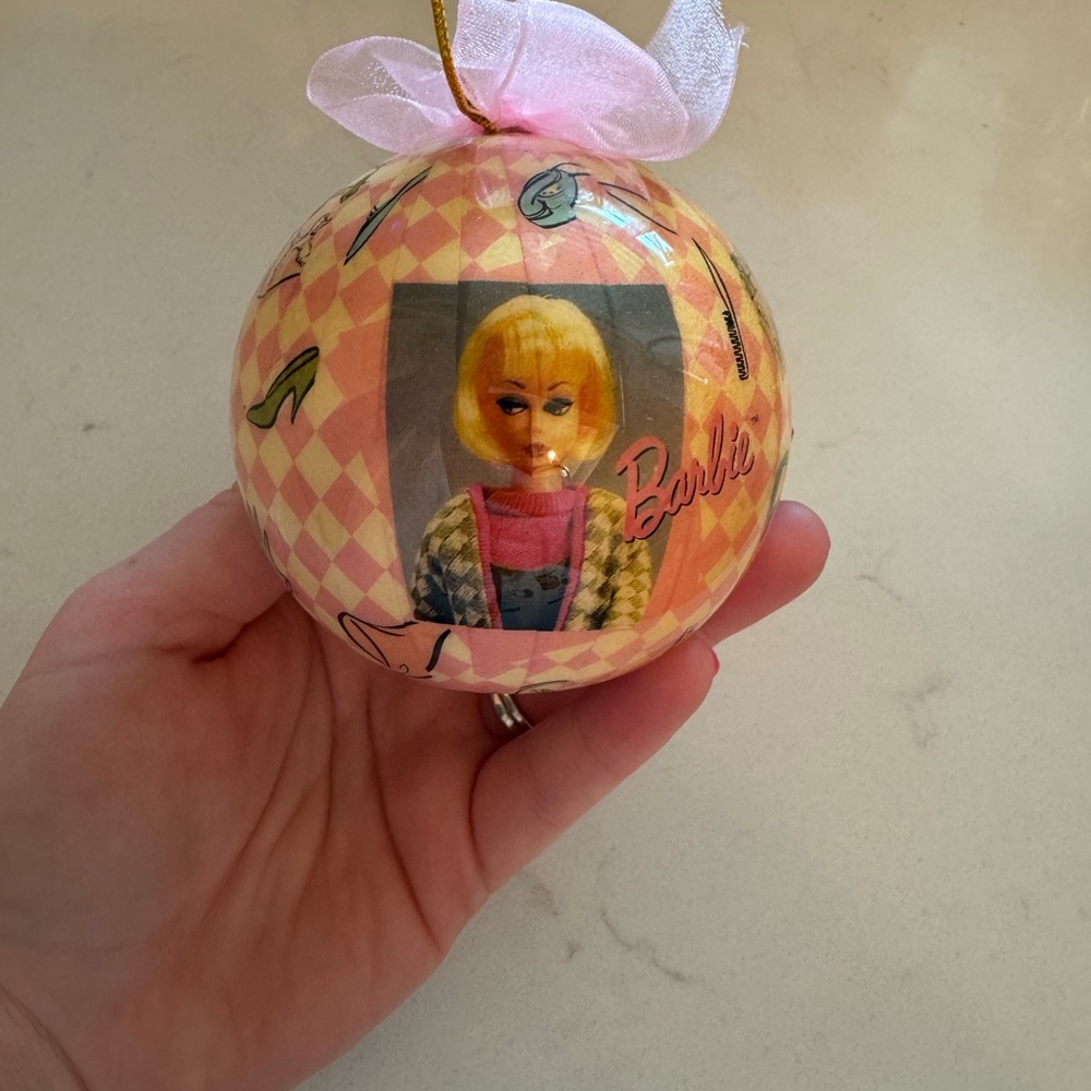 Barbie Ornament with Pink and Gold Design,1996 Collectible